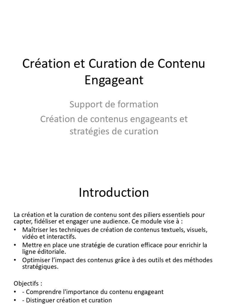 Création et Curation de Contenu Engageant | PDF | Informatique