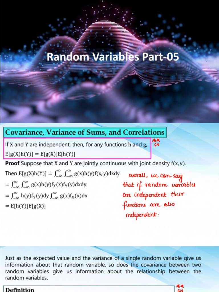 Lecture-68.5 - Random Variables Part - 05 | PDF