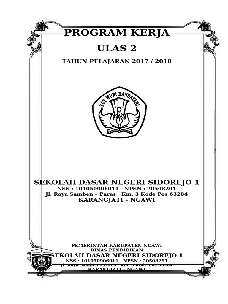 Program Kerja Ulas 2 New 2015 ( Kls 6 ) | PDF
