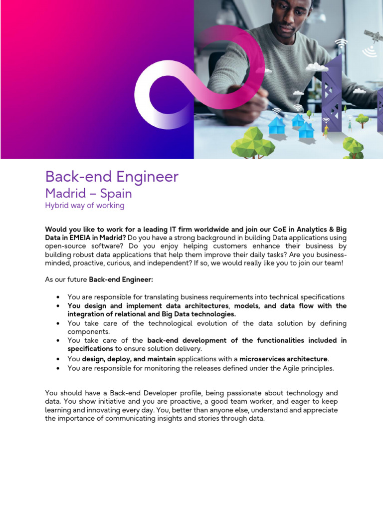 Back-end Engineer Job in Madrid | PDF | Cloud Computing | Big Data