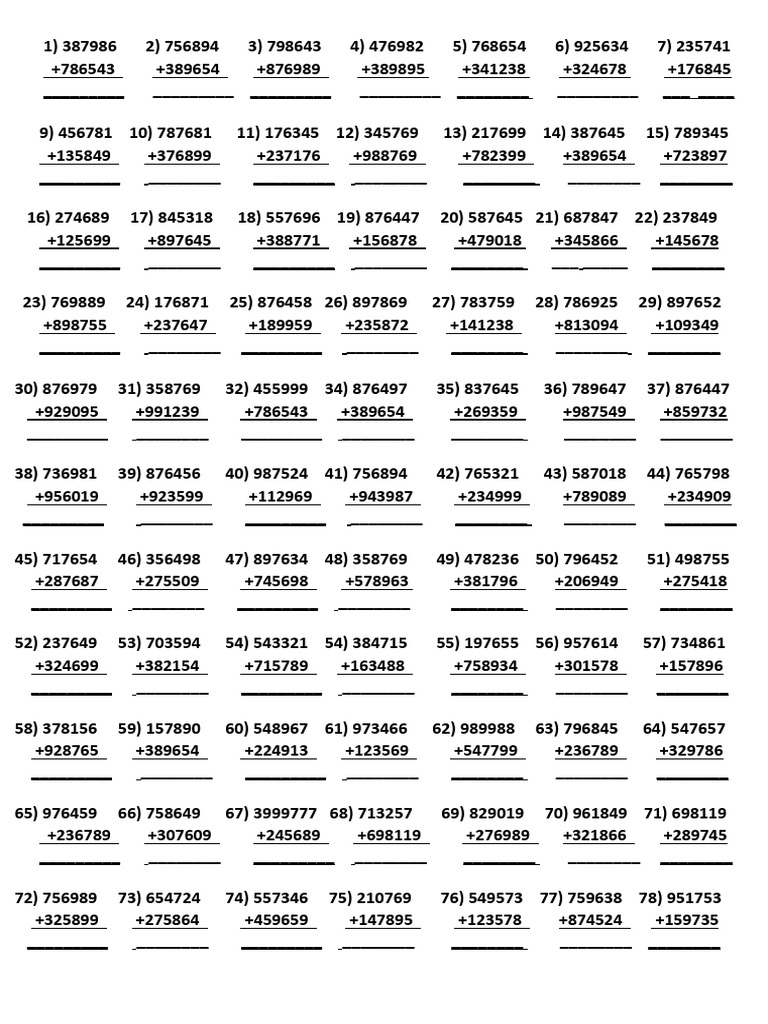Maths Additions | PDF