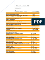 Calendario Académico 2012