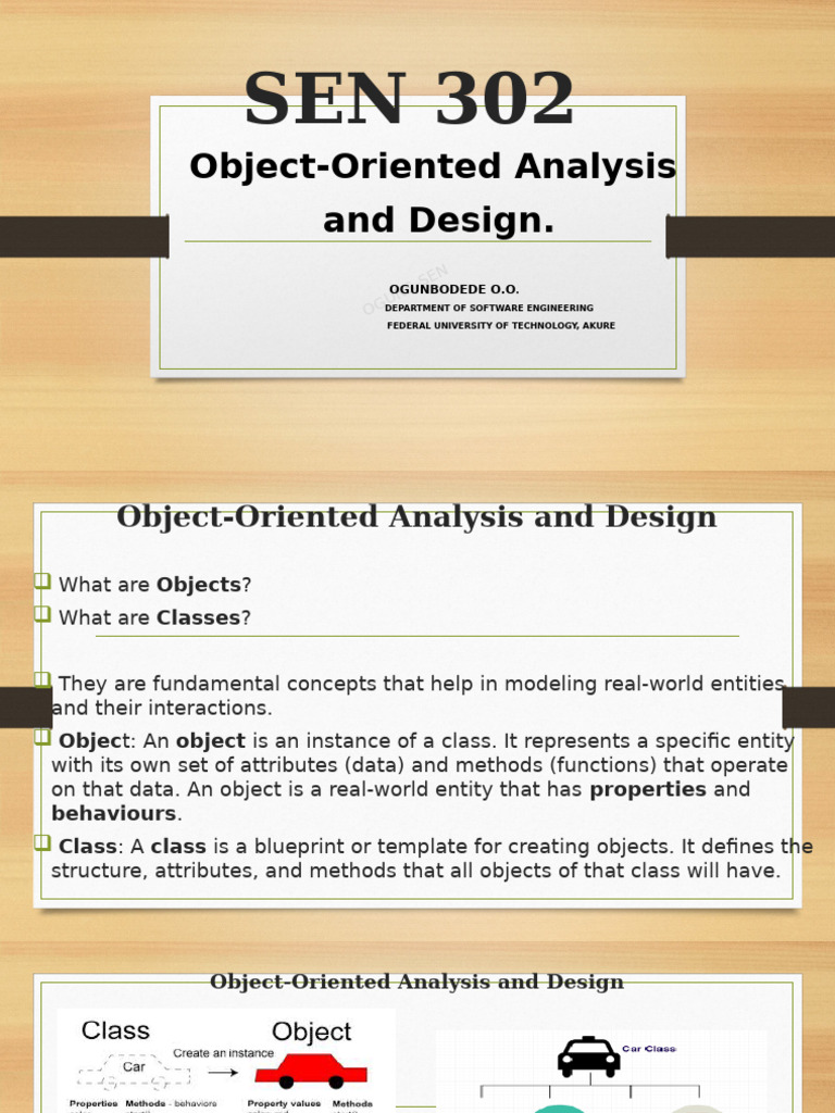 Sen 302 Oop System Analysis Design | PDF | Class (Computer Programming ...