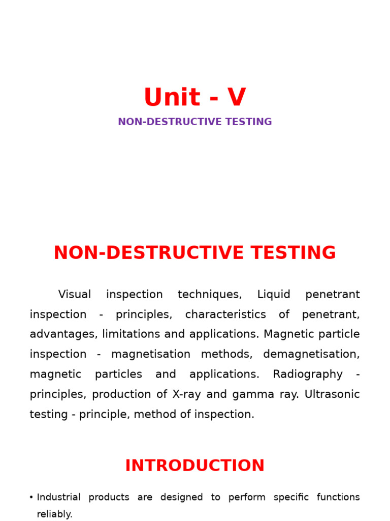 Non-Destructive Testing Methods Overview | PDF | Nondestructive Testing ...