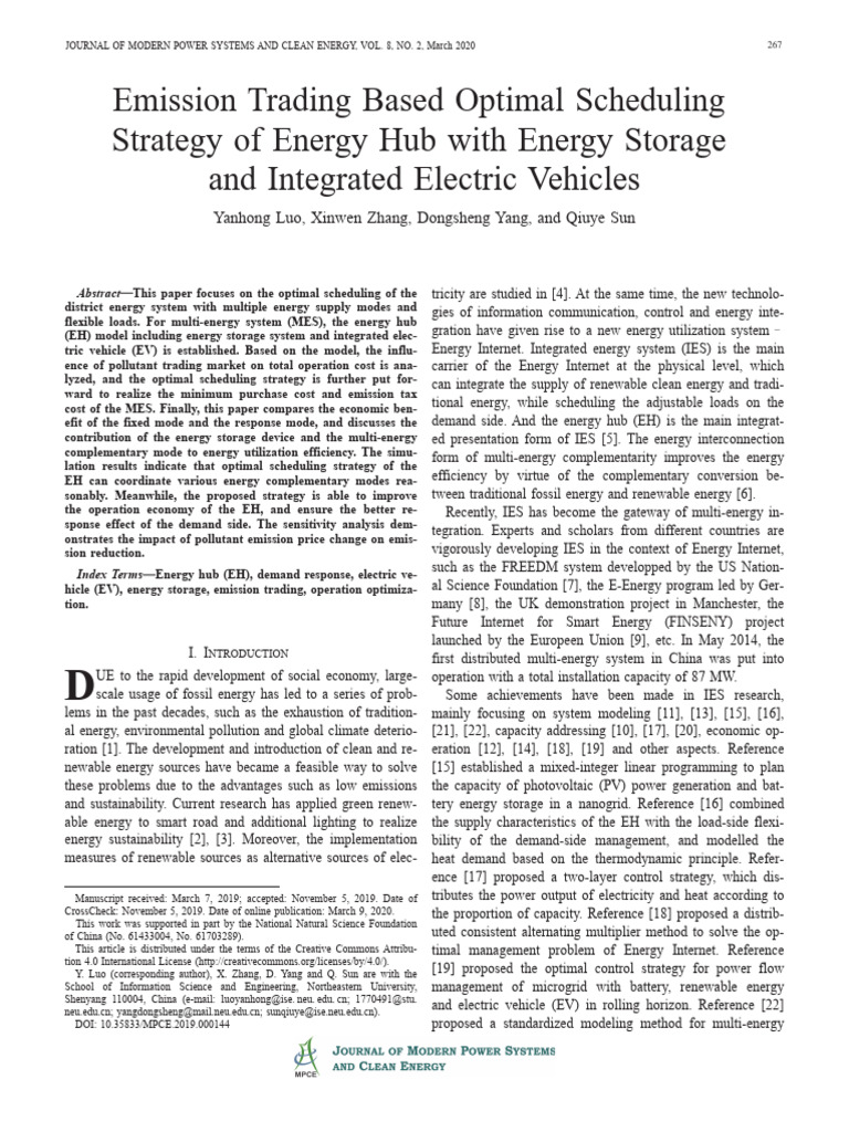 Emission Trading Based Optimal Scheduling Strategy of Energy Hub With ...