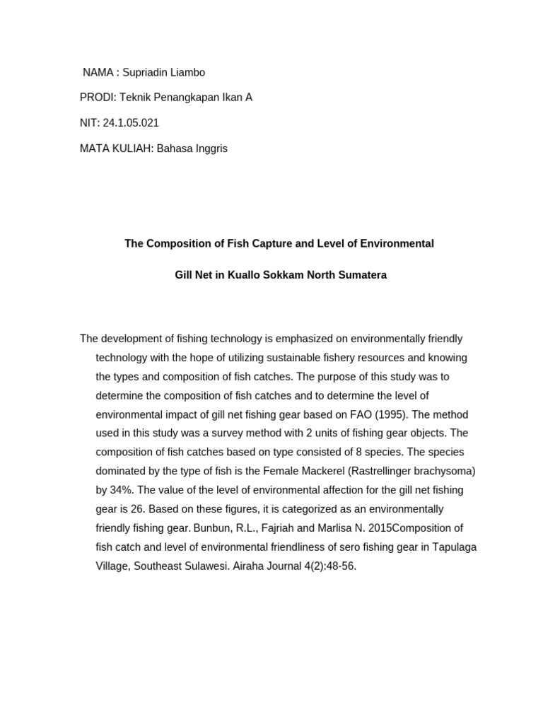 Fish Capture Composition and Impact Study | PDF | Fishery | Fish