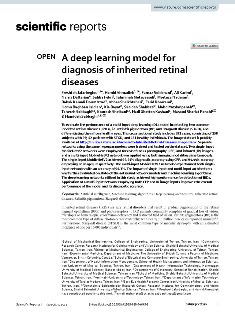 Deep Learning for Retinal Disease Diagnosis | PDF | Machine Learning ...