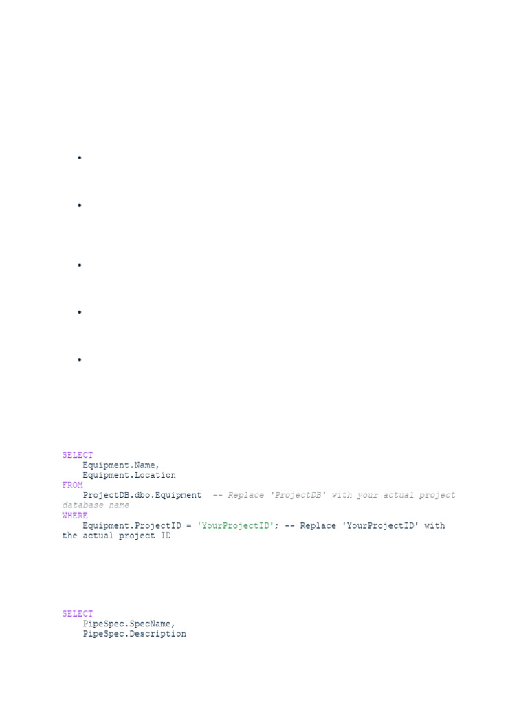 SP3D SQL Query Best Practices Guide | PDF