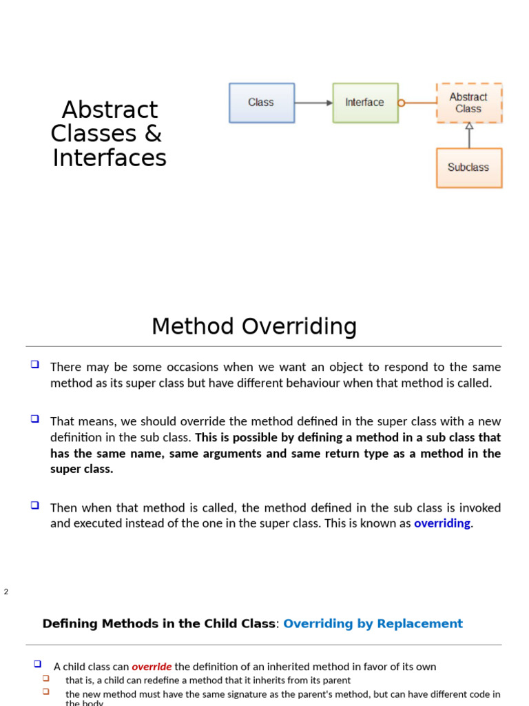 Unit I DynamicPolymorphism AbstractClasses Interfaces | PDF | Method ...