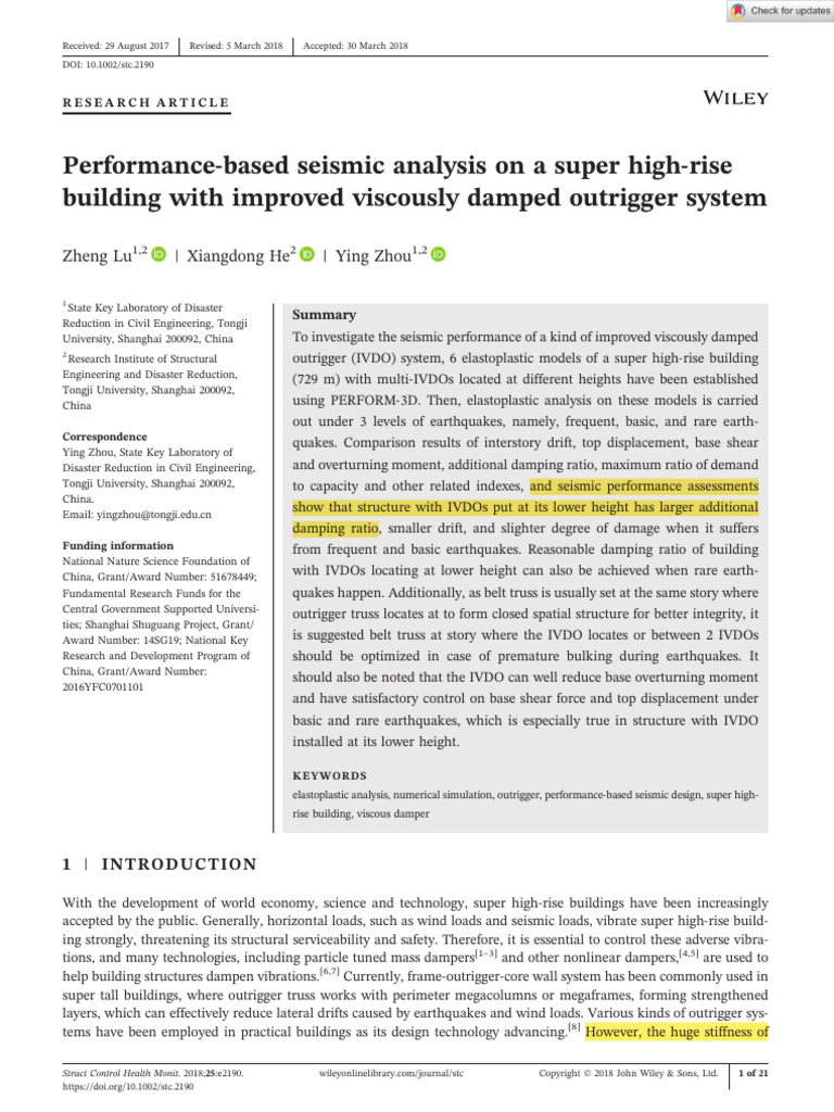 04 - Performance Based Seismic Analysis On A Super High Rise Building ...