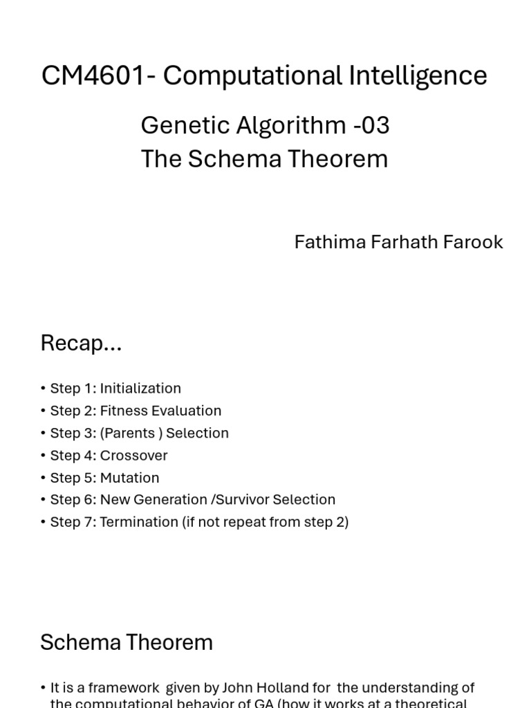 Understanding the Schema Theorem | PDF | Genetic Algorithm | Applied ...