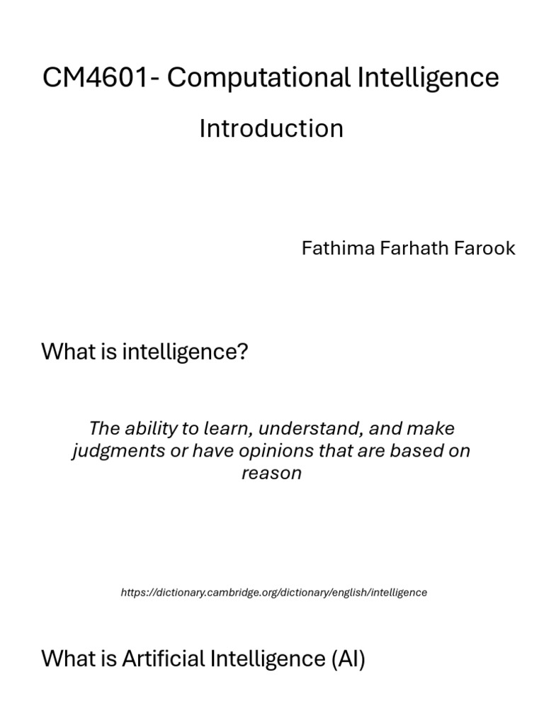 Computational Intelligence Overview | PDF | Algorithms | Applied ...