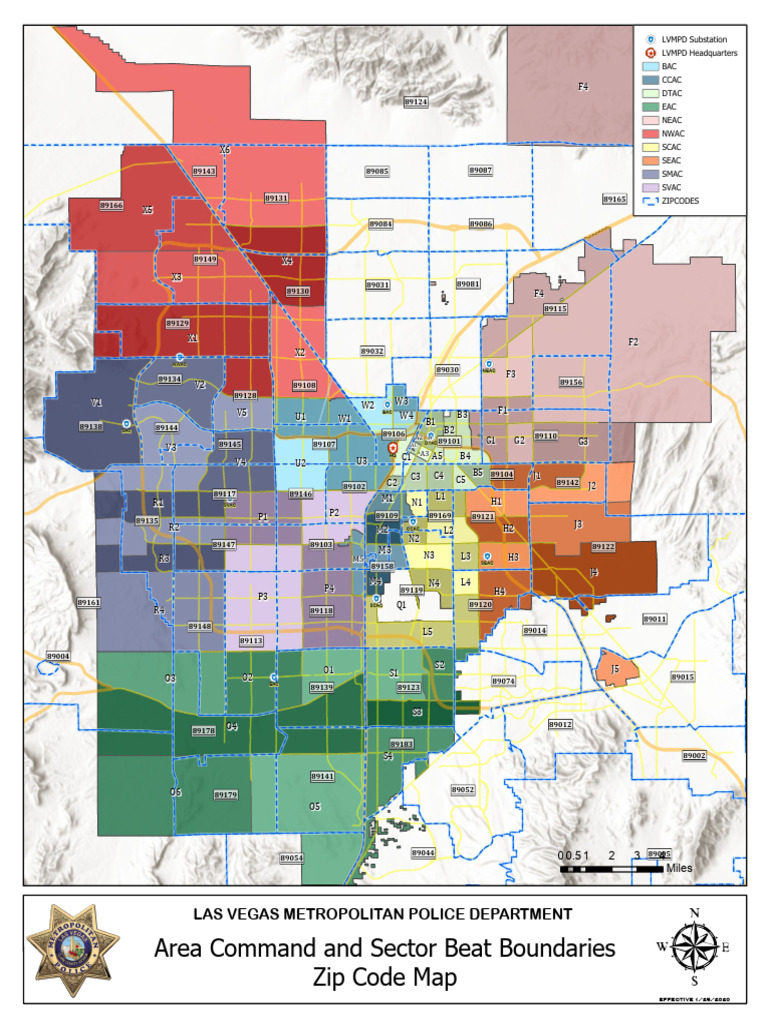 LVMPD Area Command and Zip Code Map | PDF