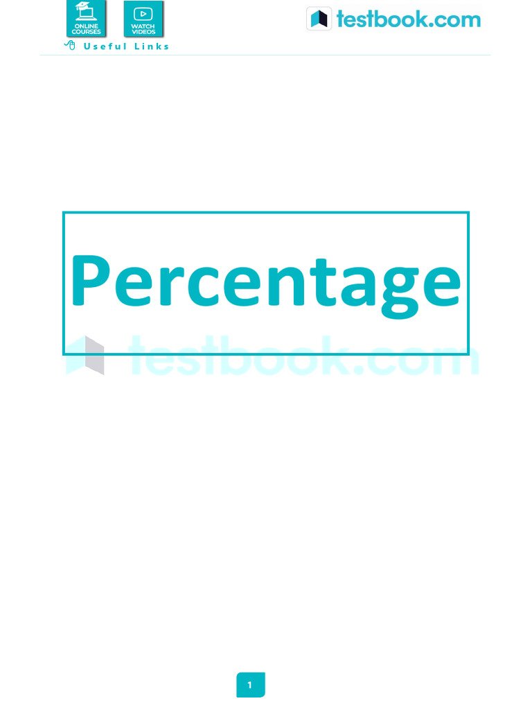 Percentage - Question Bank | PDF