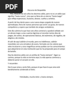 Despedida a Los Alumnos deto Grado