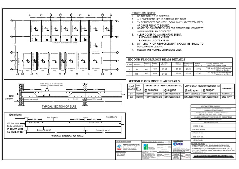 Second Floor Slab and Beam Details | PDF | Civil Engineering | Building ...