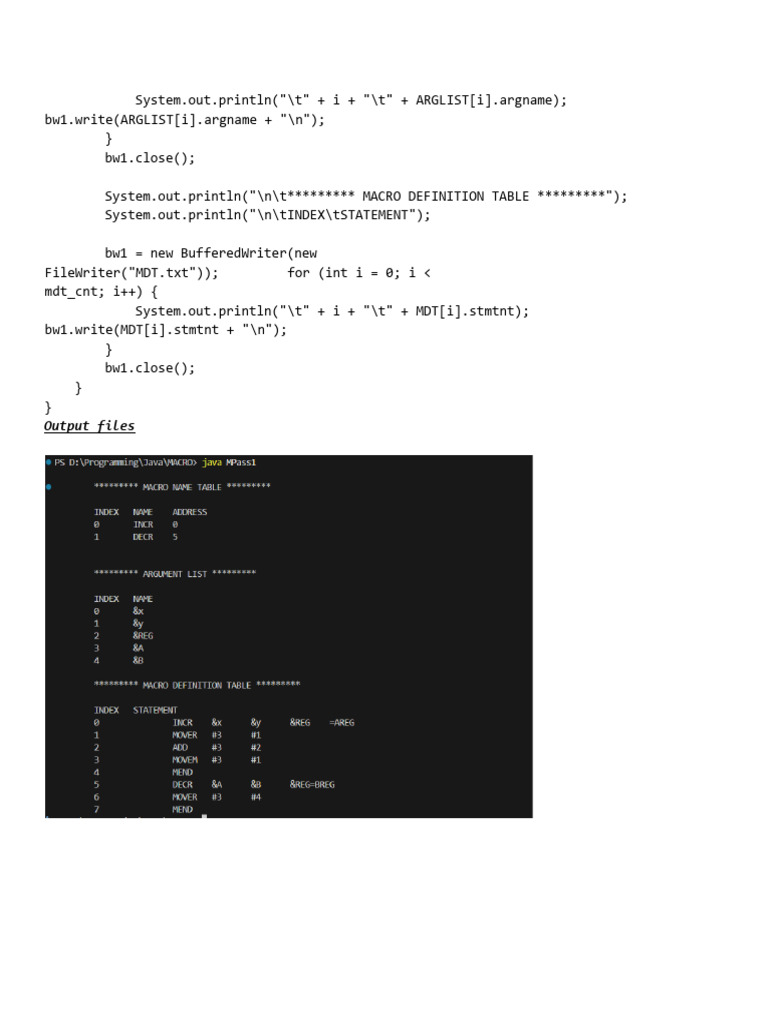 Macro Pass1 Op | PDF