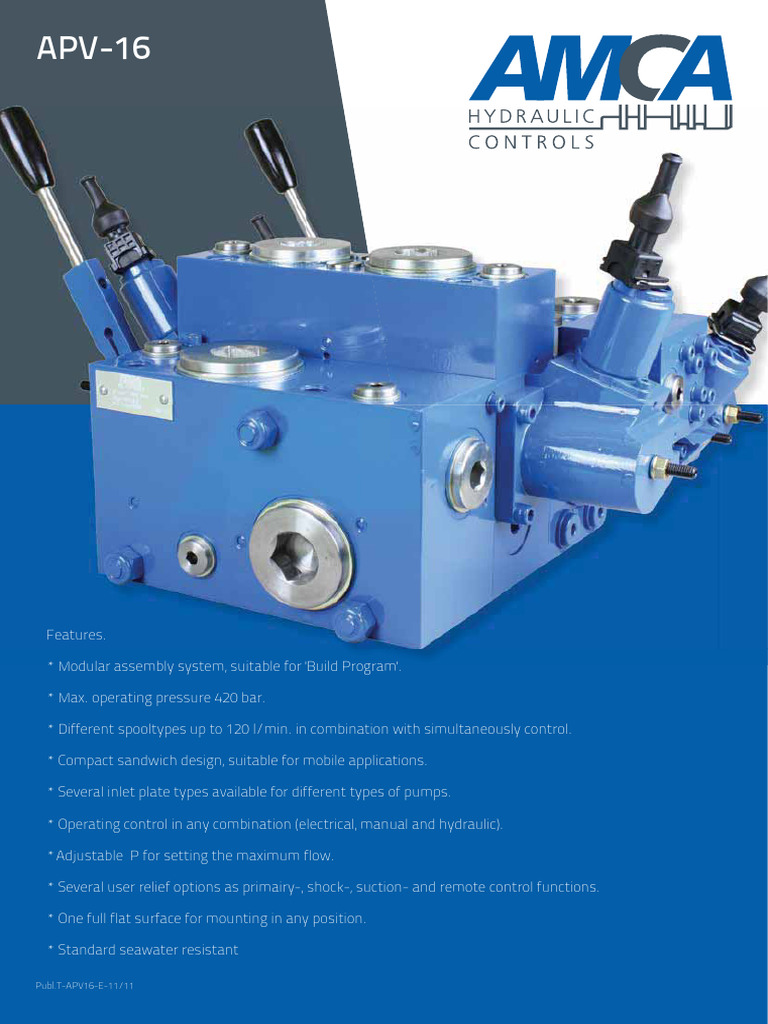 APV-16 Modular Hydraulic System Features | PDF