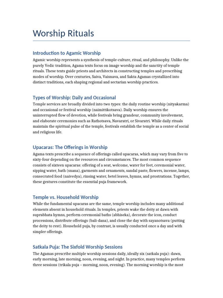 Worship Rituals | PDF | Worship | Rituals