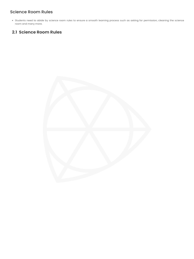 Science Room Rules | PDF