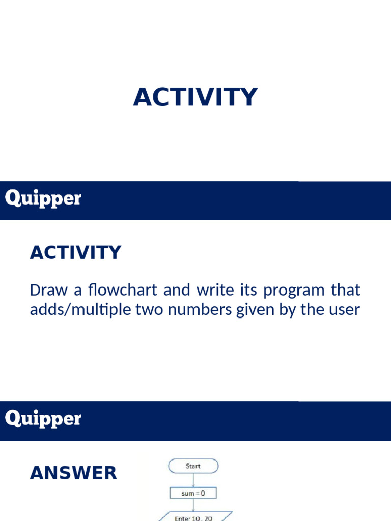 Flowchart for Adding/Multiplying Numbers | PDF