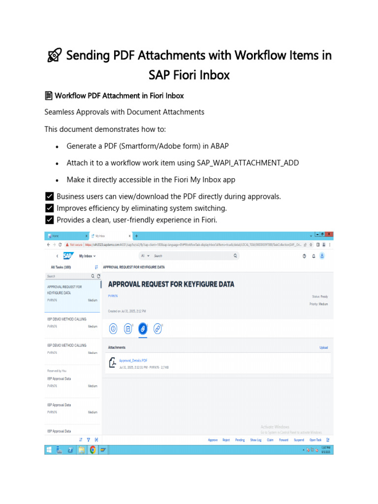 Workflow Items in SAP Fiori | PDF | Computer Engineering | Application ...