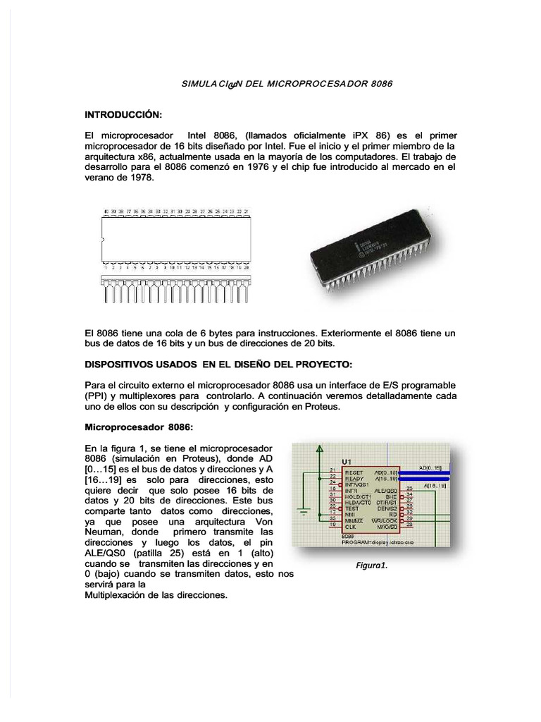 Simulación del Microprocesador 8086 | PDF | Hardware de la computadora ...