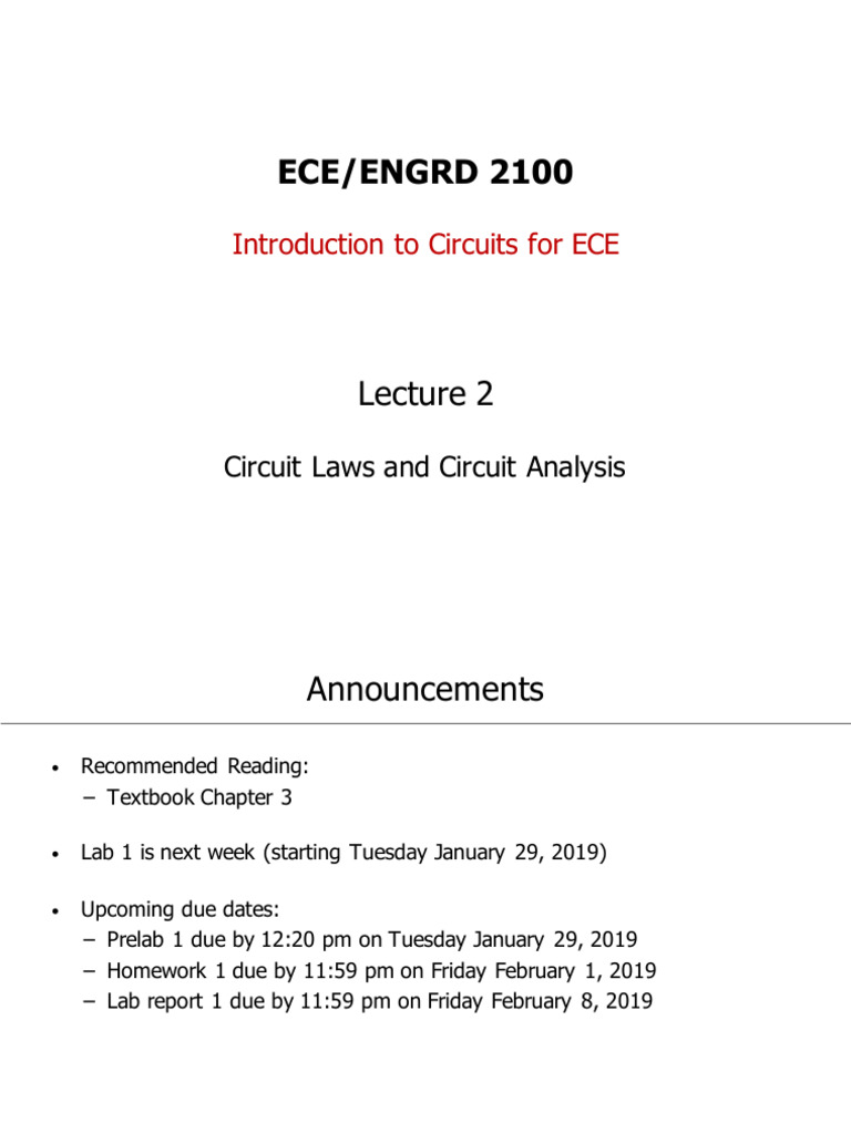 ECE2100 L2 Notes | PDF | Electrical Network | Network Analysis ...