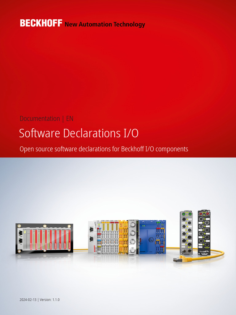 Beckhoff I/O Software Declarations Guide | PDF | Data Compression | License