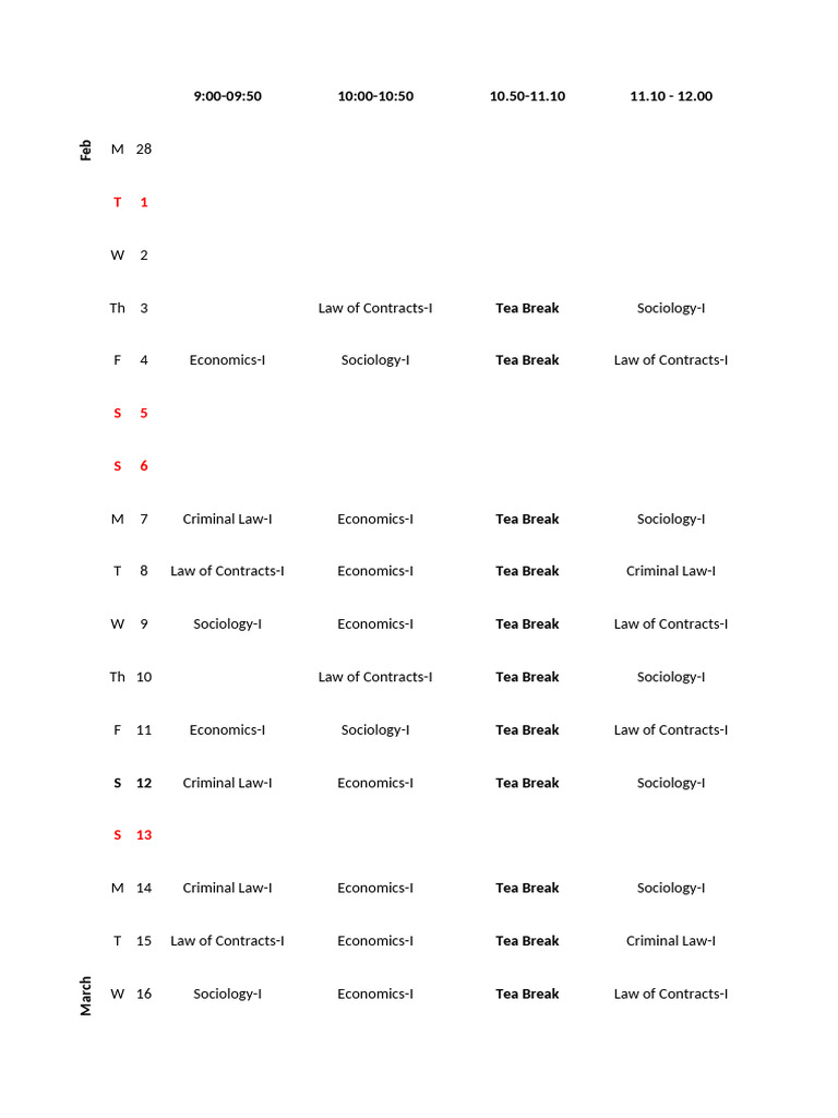 llb-time-table-i-ii-years-pdf-lunch-meal