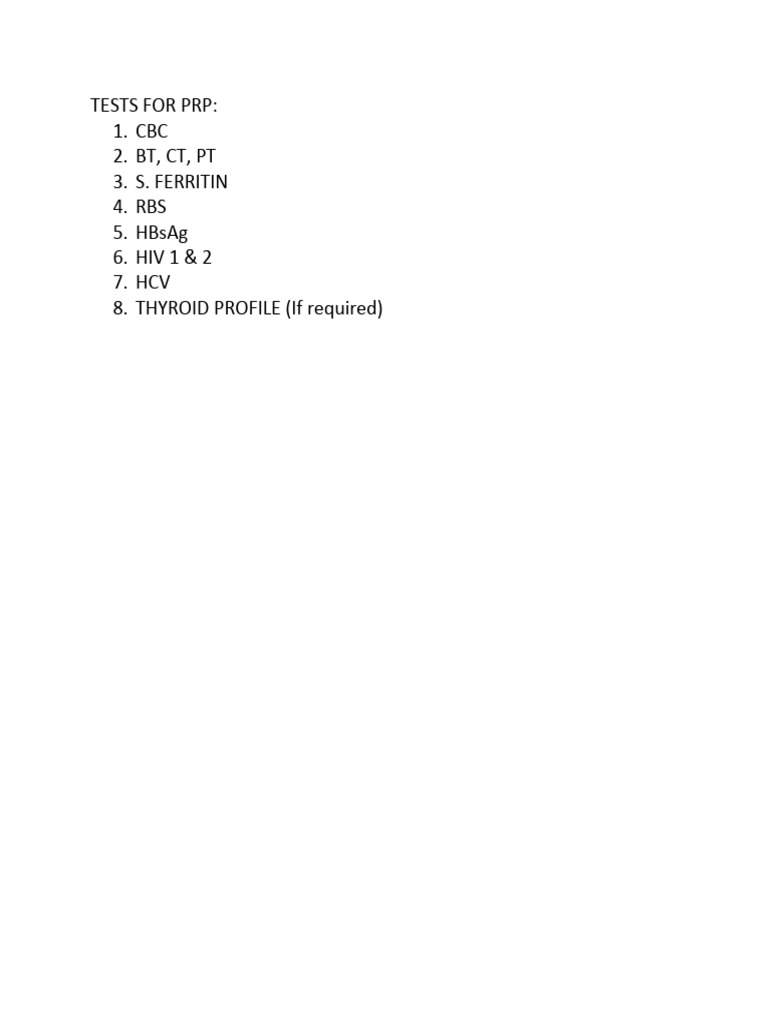 Tests For PRP | PDF