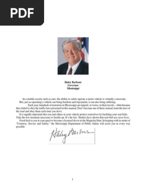 Mississippi Driver Manual 2011