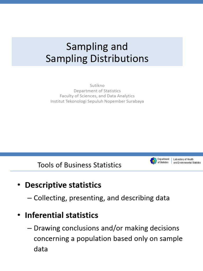 Sampling and Distributions in Statistics | PDF | Normal Distribution ...