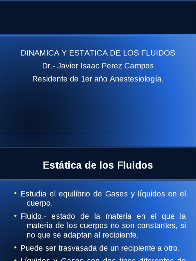 Estatica y Dinamica de Los Fluidos | PDF | Líquidos | Fluido