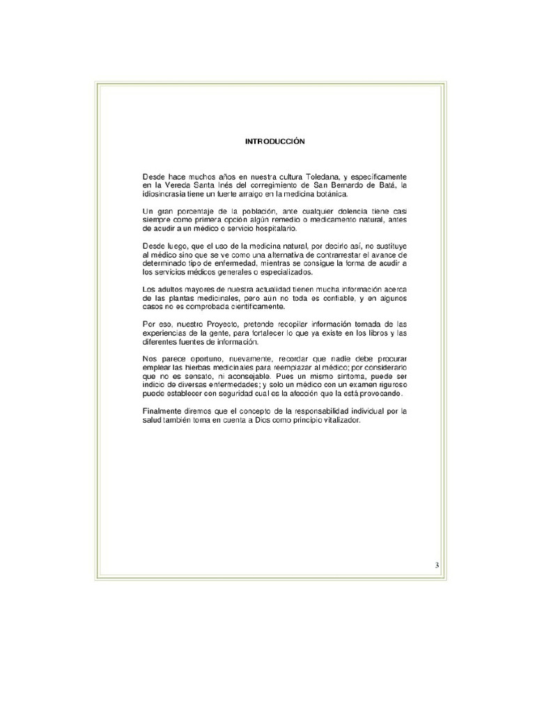 Medicinal Plants in Santa Inés Culture | PDF | Goal | Science