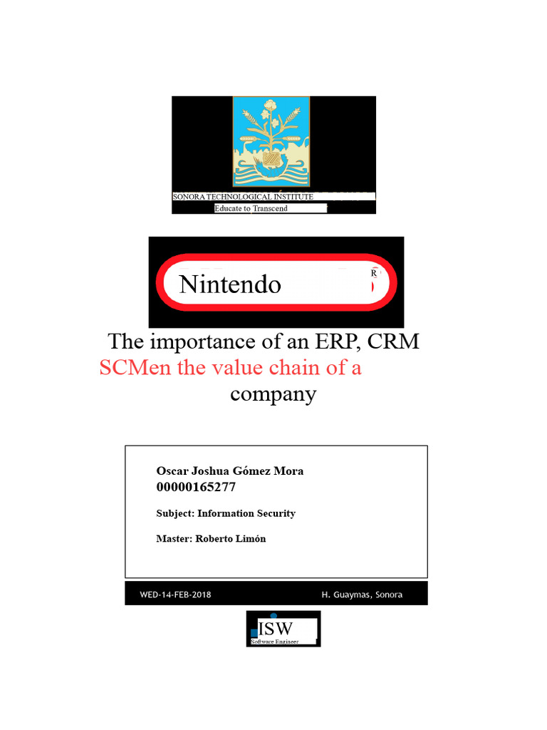 Nintendo's Value Chain Analysis | PDF | Nintendo | Video Game Consoles