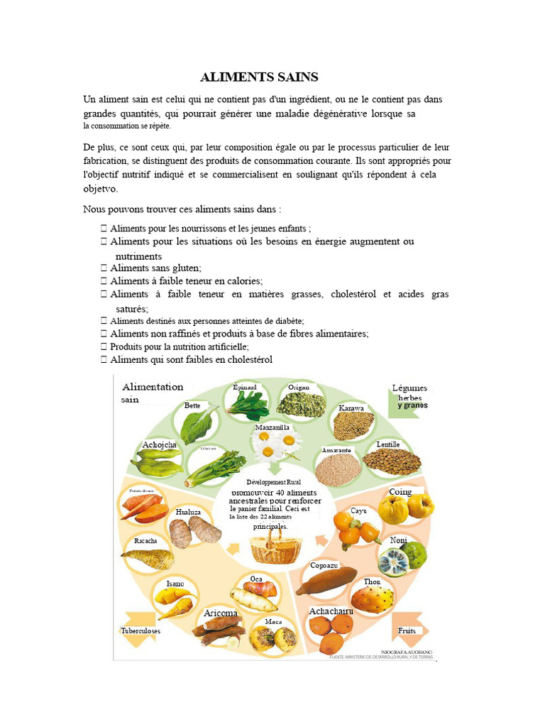 Aliments Sains et Malbouffe | PDF | Nourritures | Malbouffe