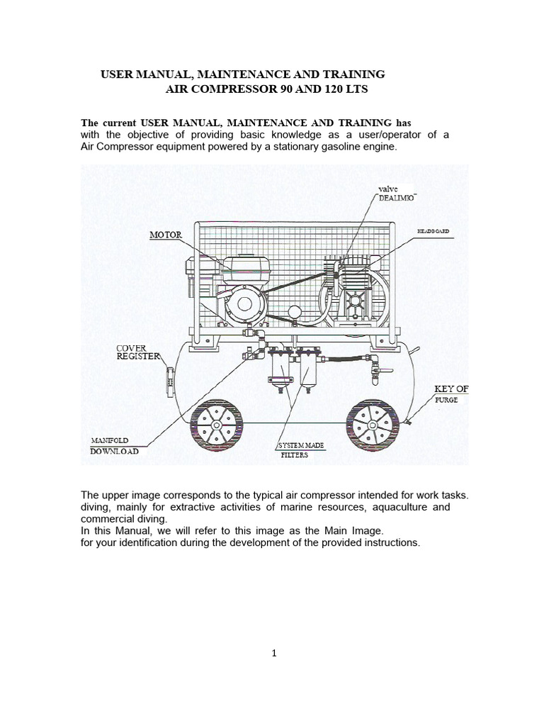 User Manual Scuba Air Compressor | PDF | Throttle | Underwater Diving