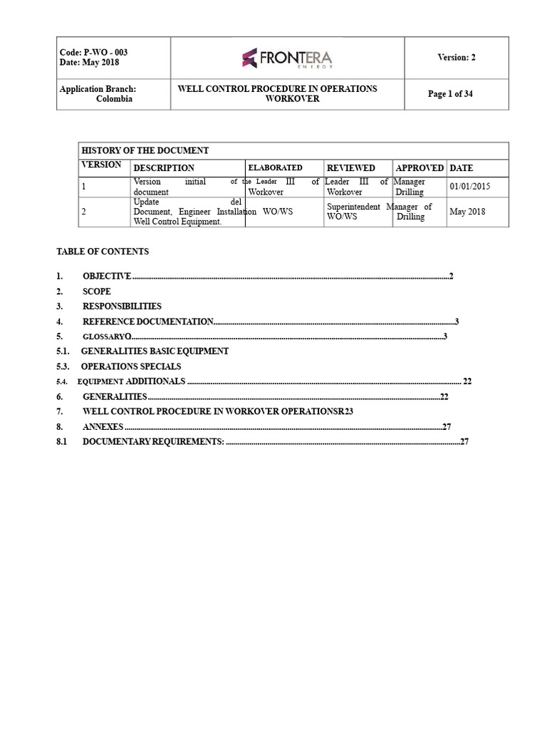 Well Control Procedures for Workover Operations | PDF | Gas ...