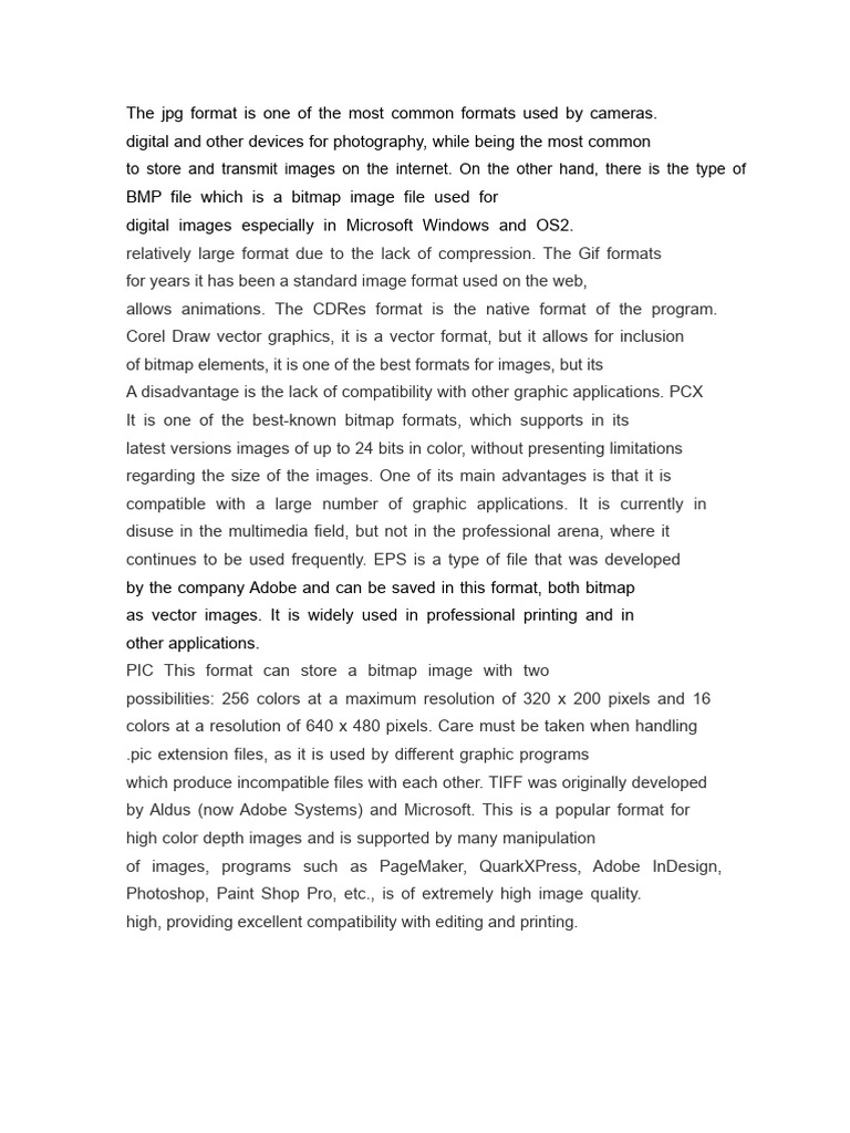 Overview of Common Image Formats | PDF | Adobe Photoshop | Computer ...
