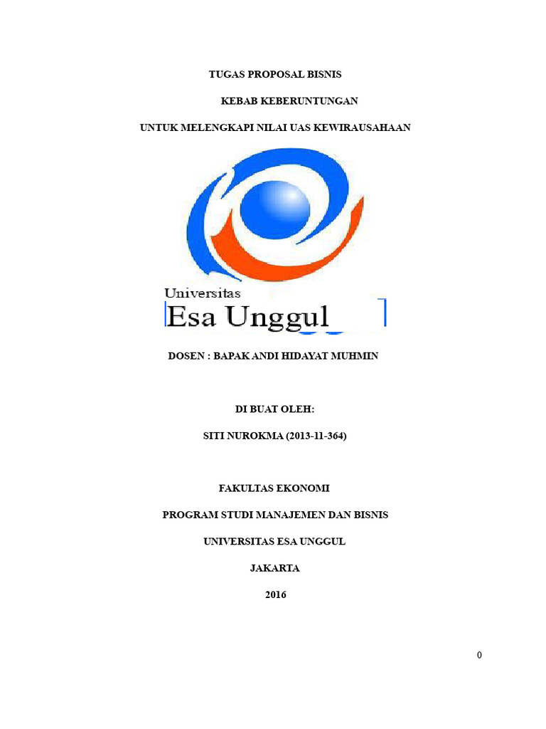 Proposal Bisnis Kebab Keberuntungan | PDF
