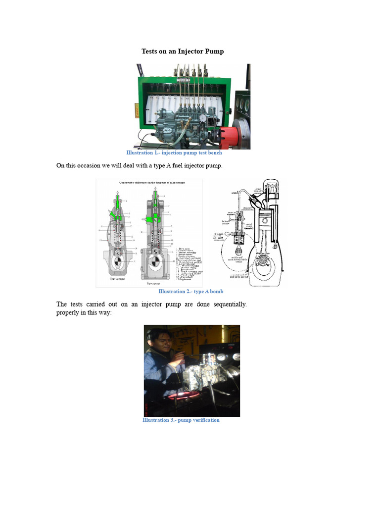 Tests On An Injector Pump | PDF | Fuel Injection | Pump