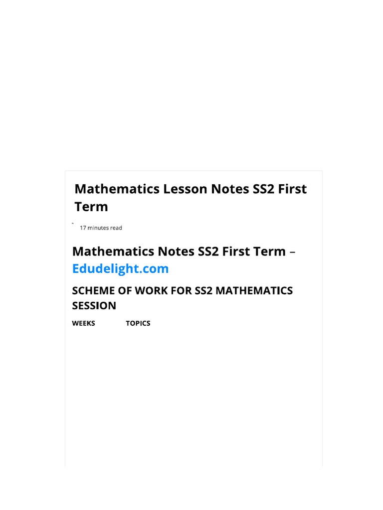 Notas de Aula de Matemática SS2 Primeiro Semestre | PDF