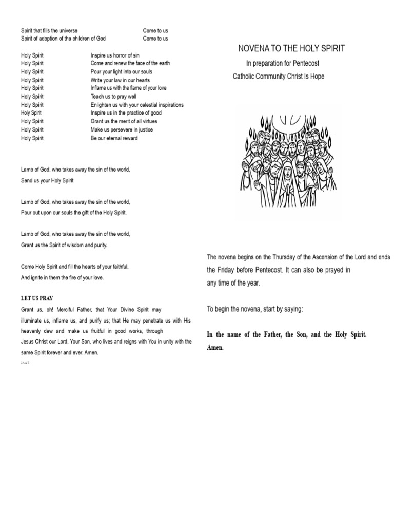 Novena Prayer to the Holy Spirit | PDF | God The Father | Holy Spirit