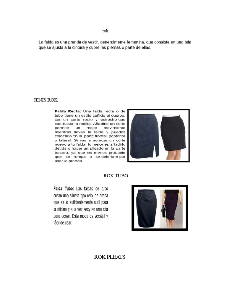 Panduan Lengkap Jenis Rok dan Desain | PDF