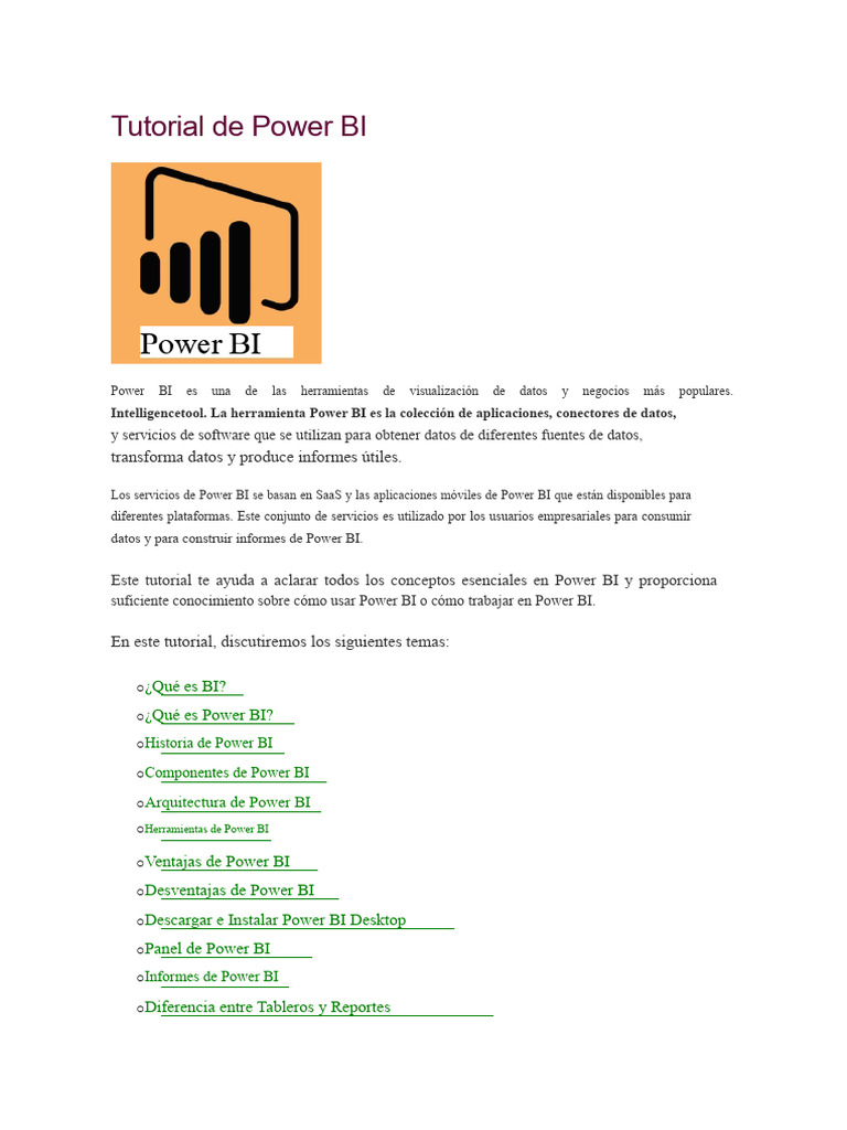 Guía Completa de Power BI para Principiantes | PDF | Inteligencia de ...