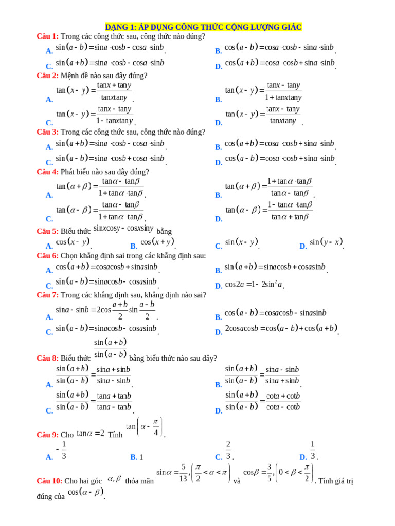 Dang 1 AP Dung Cong Thuc Cong | PDF