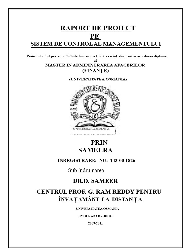 Sistem de Control Al Managementului | PDF