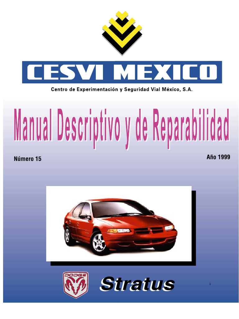 Manual de Reparabilidade Dodge Stratus | PDF | Sedan (automóvel) | Parafuso