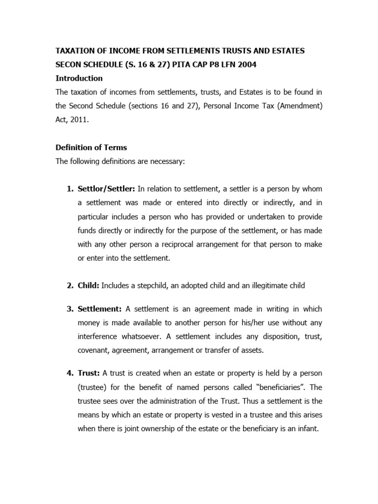 Taxation of Trusts and Estates in Nigeria | PDF | Taxes | Expense